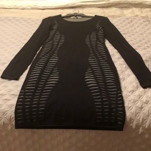 Black mid length sweater dress